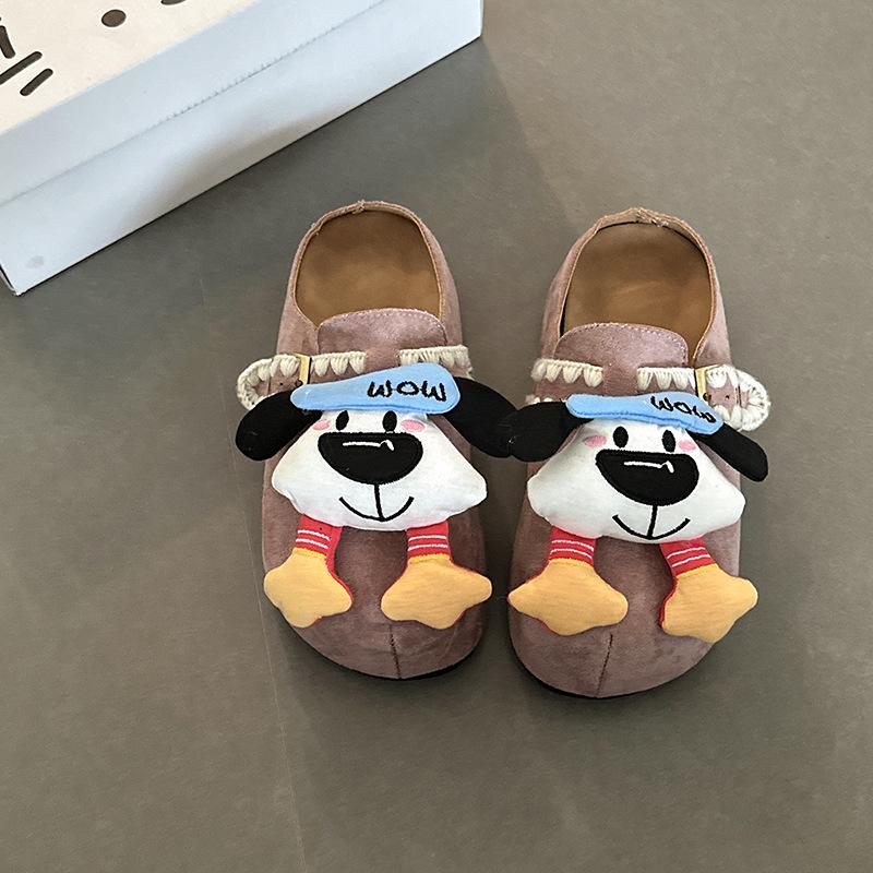 Retro Baotou drag 2025 autumn and winter three-dimensional cute cartoon Mori casual one-word buckle girls Baotou slippers