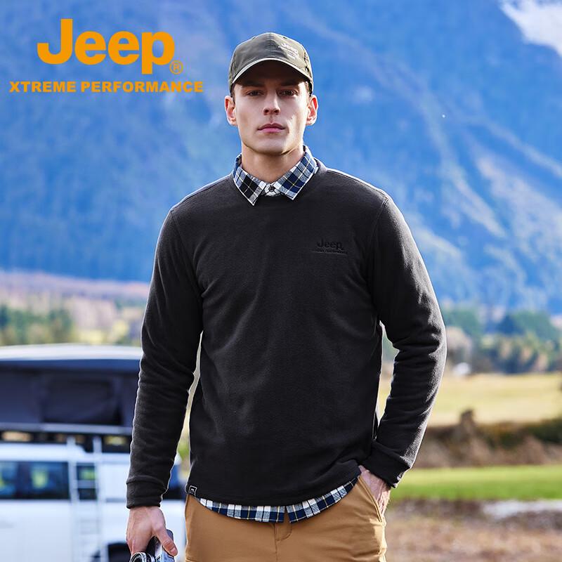 Мужской флисовый пуловер Jeep с круглым вырезом M