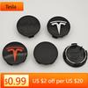 Autoaufkleber Tesla 4 Stück 56mm ABS Tesla Model 3 Model Y Original Abdeckungen Radkappen Radnabendeckel für Tesla Model Y X S Auto Zubehör