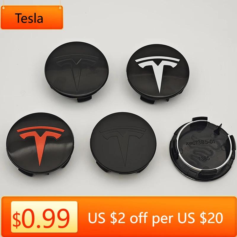 Autoaufkleber Tesla 4 Stück 56mm ABS Tesla Model 3 Model Y Original Abdeckungen Radkappen Radnabendeckel für Tesla Model Y X S Auto Zubehör