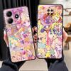Case for Xiaomi Redmi Note 12s 13 14 Pro Plus 7 8 11s 9S 9 10 11 12 Pro 10S Black Soft Phone Cover Beautiful Sailor Moon