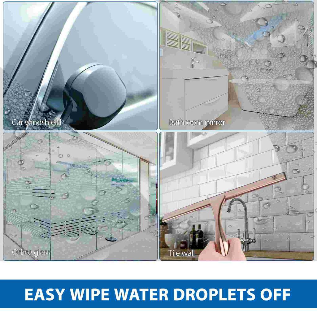 Edelstahl Abzieher Glaswischer Bronze Silikon Badezimmer Schaber Duschtürreiniger Fensterabzieher Kurzer Griff Fliese