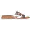 Womens/Ladies Kiss Metallic Strappy Flat Sandals