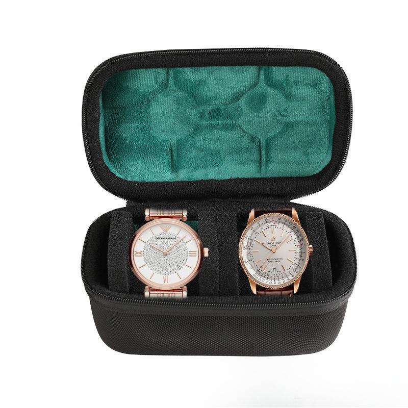 Men Women Portable Watch Travel Case - EVA Waterproof Shock-Resistant Zippered Organizer for Wristwatches Smart Watches