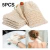 5Pcs Natural Cotton Linen Foaming Soap Bag Saver Net Mesh Massage Exfoliator Pouch Bathing Bubble Maker Body Cleaning Tool