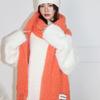 MEENDERI ALPACA KNIT LONG MUFFLER - ORANGE