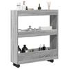 Vidaxl Narrow Utility Cart, 3-Tier, Sonoma Oak Grey