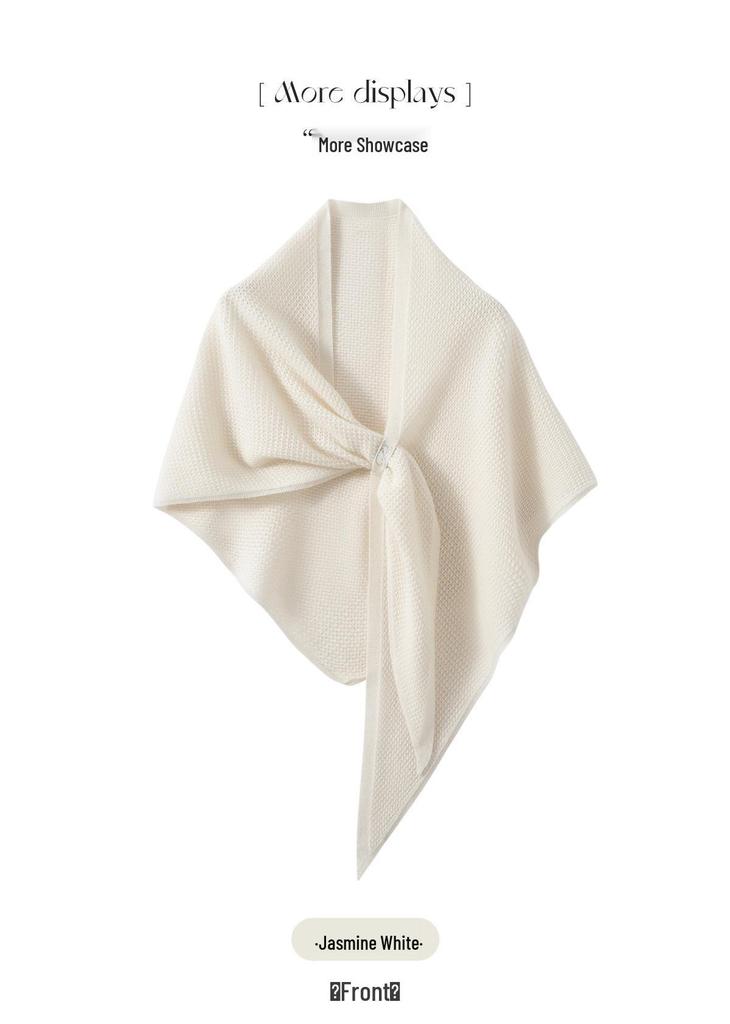 Women's 100% Pure Cashmere Rhinestone Knit Shawl - Versatile Fashion for Autumn/Winter