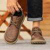 Men Plus Size Retro British Style PU Leather Shoes Ankle Comfortable Foot Feel Casual Shoe Wear-resistant Outsole Walking Shoes