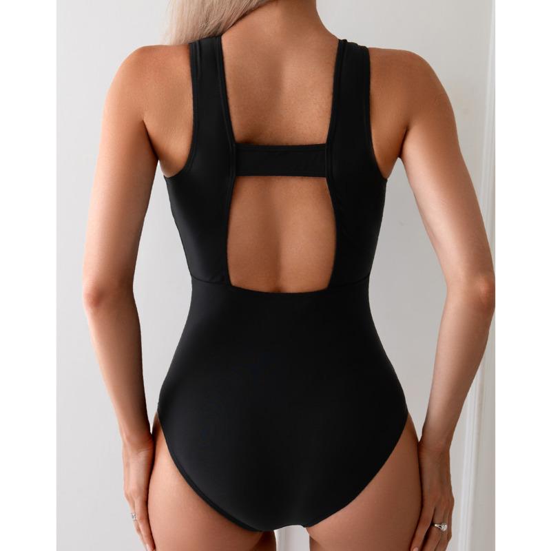 Maillots de bain sexy à fermeture éclair une pièce pour femmes maillots de bain fermés noirs pour la natation body maillots de bain vêtements de plage piscine baigneuse