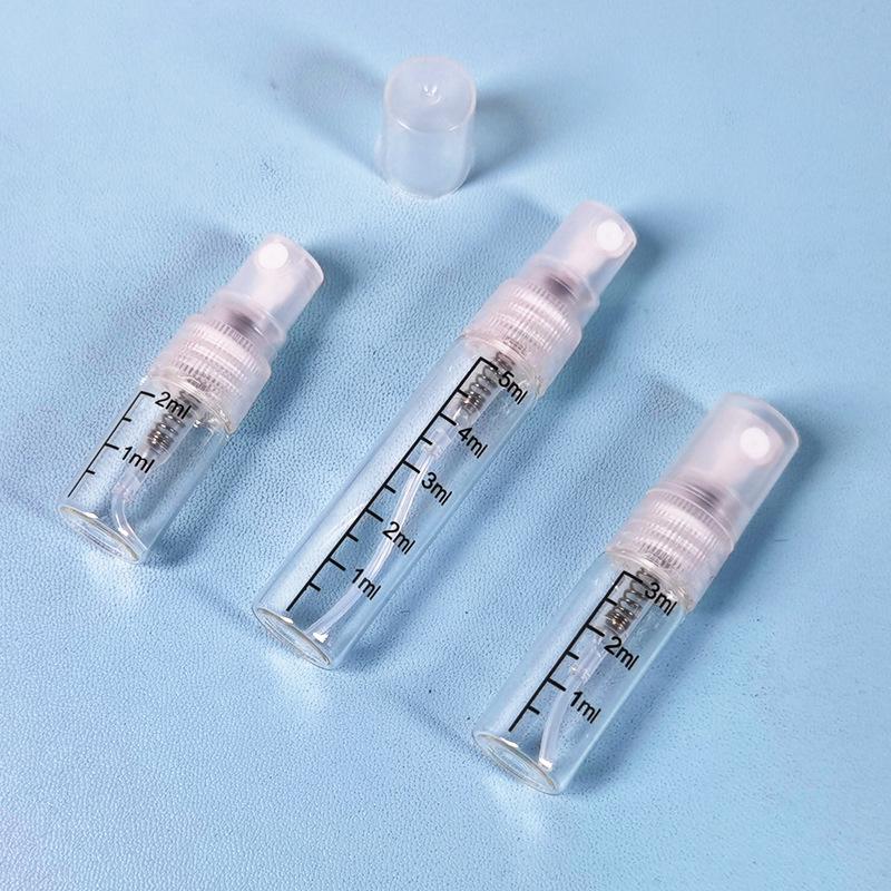 1 Stück 2ml 3ml 5ml 10ml Skalenglasflasche Nachfüllbarer Sprühzerstäuber Leere Parfüm-Reise-Zerstäuber Kosmetikbehälter Proben-Testfläschchen