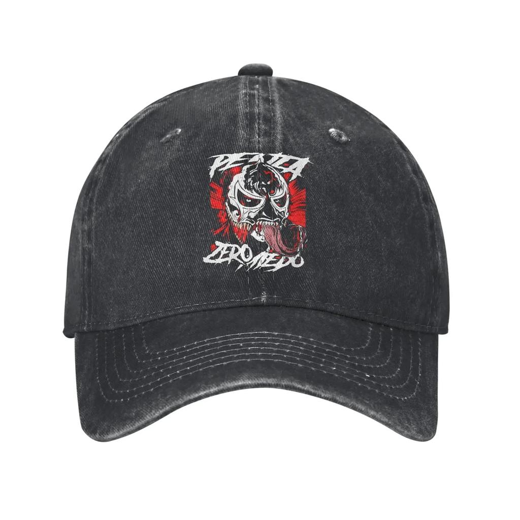 Retro Penta Pentagon Mexican Baseball Cap Distressed Denim Sun Cap Wrestling Entertainment Activities Adjustable Caps