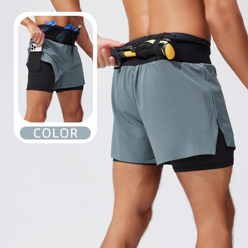 Double Layer Outdoor Sports Shorts for Running, Basketball, and Mountaineering Double Extra Large
