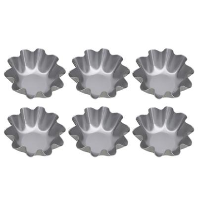 6 Adet Mini Tava Yumurta Tart Kalıbı Tartlet Pişirme Araçları Kağıt Bardak Metal Jöle Kalıpları Yumurtalar