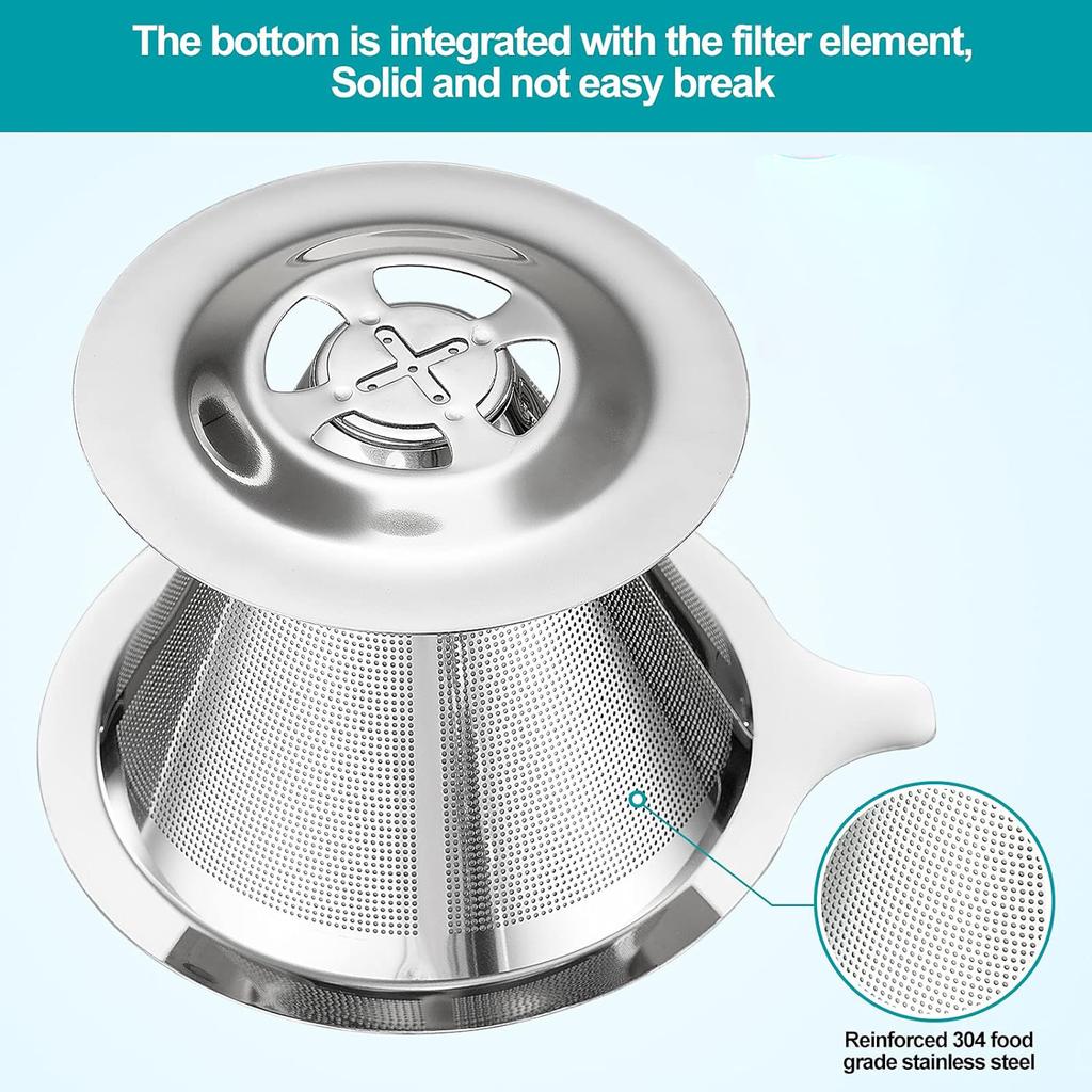 3 pcs sets Reusable Mesh Coffee Drip Filter Pour Stainless Steel Coffee Dripper Pour-over coffee funnel for Single Cup Brew