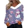Long Sleeve Shirts For Women Cute Tops Christmas Prints Tees Blouses Casual Plus Size Basic Tops Pullover