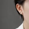 925 Silver Earrings: Clay Ball with Diamonds and Zircon Stars - Hypoallergenic, Elegant, Long Design for Women