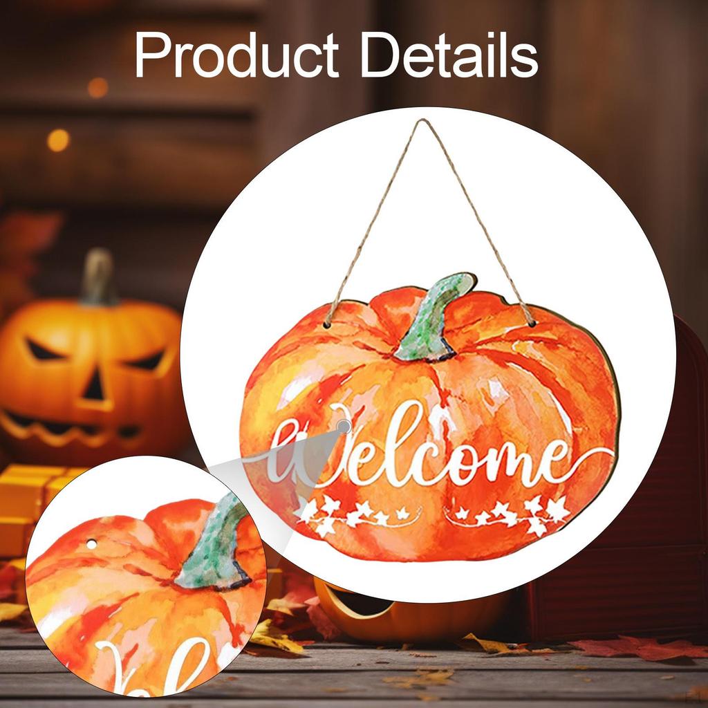 Autunm Wood Pumpkin Wall Hanging Plaque Harvest Decoration Multifunctional Handmade for Doors, ,