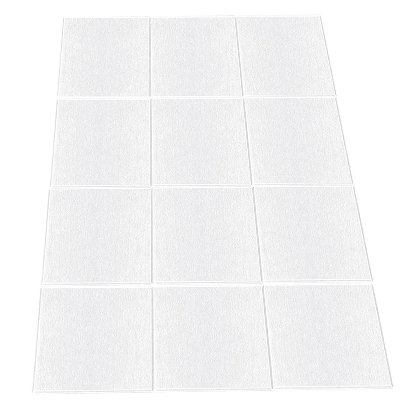 

12 штук Акустична піна Настінна плитка Квадратна пінопластова панель Панелі стін з поліефірного волокна для тихих навчальних приміщень Бібліотеки білий