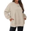 Fleece thickened pocket sweater women, loose round neck clothes in autumn and winter