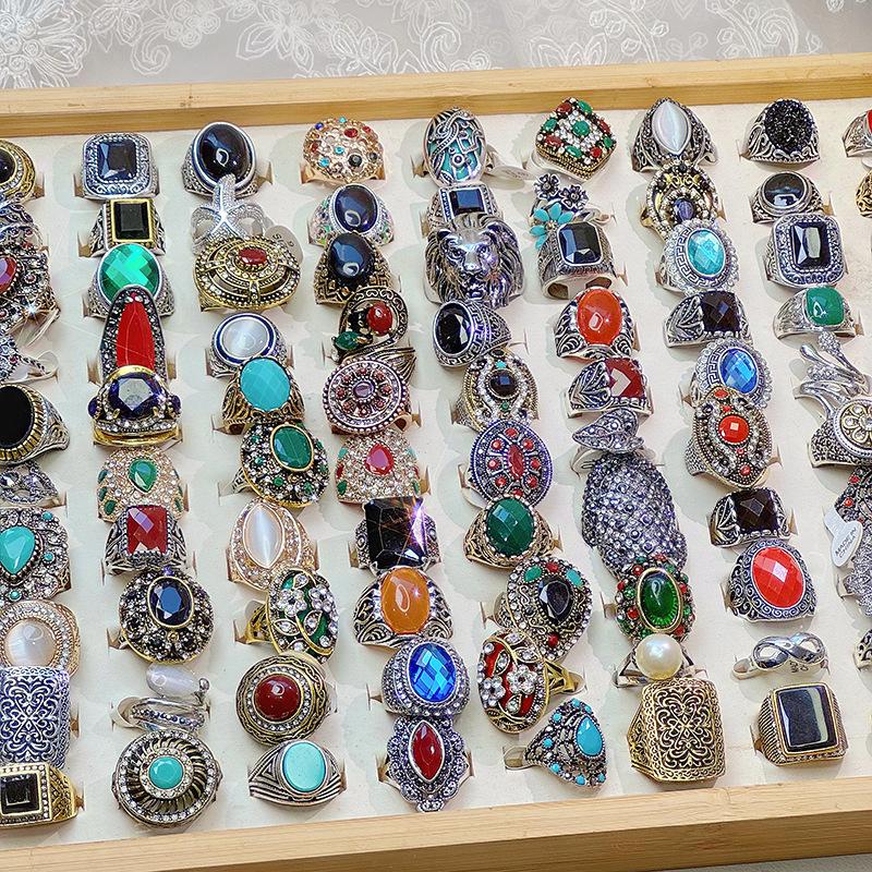 

Men s and women s acrylic rings, exaggerated retro index finger rings, punk style rings, zirconium rings