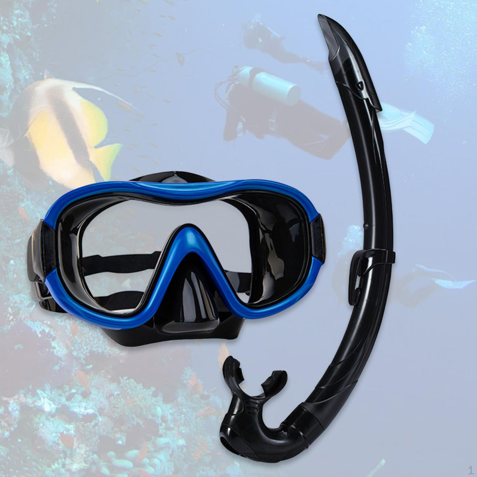 

Набор для сноркелинга, дыхательная маска, удобная маска для дайвинга с широким обзором, очки для плавания синий