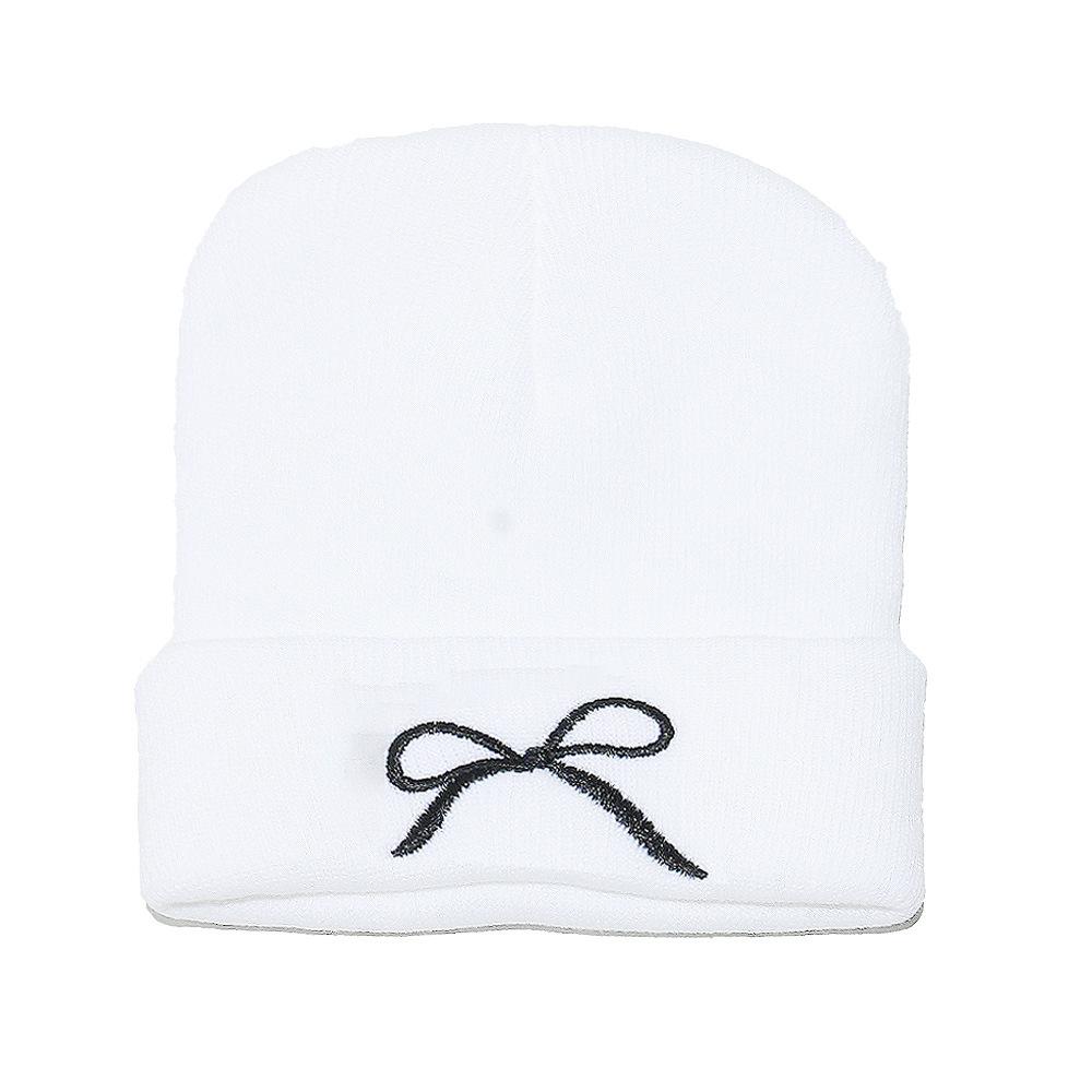 Korean version of outdoor cycling warm cold hat bow knitted hat trendy versatile autumn and winter cold wool hat women 2025