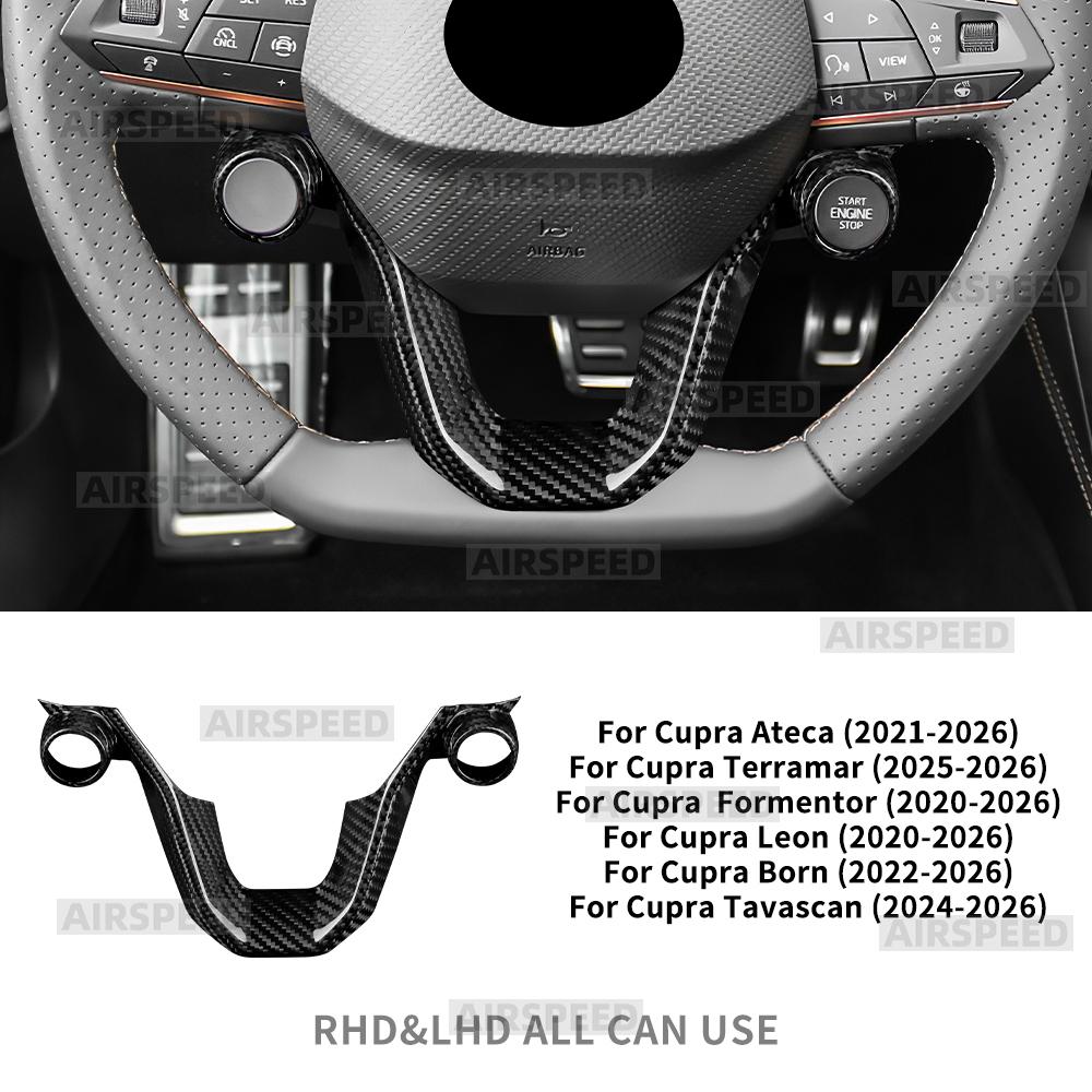 Dry Carbon Fiber Trim For Seat Cupra Formentor/Cupra Leon 2020-2026,Cupra Ateca 21-26,Cupra Terramar 25-26 Car Steering Wheel