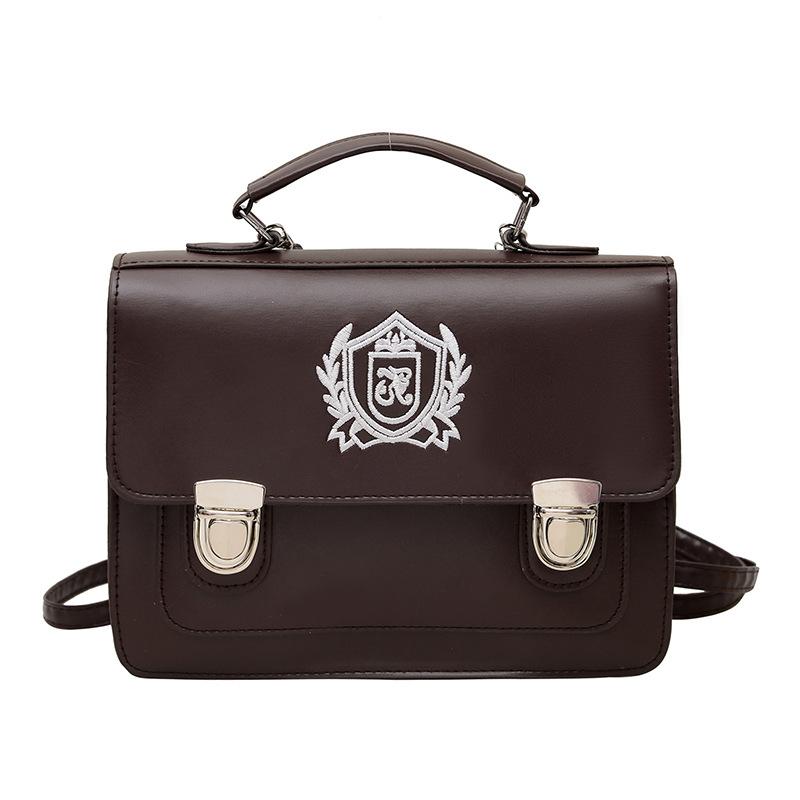 College style casual texture mailman 2025 retro new fashion one shoulder double shoulder crossbody portable small square bag woman