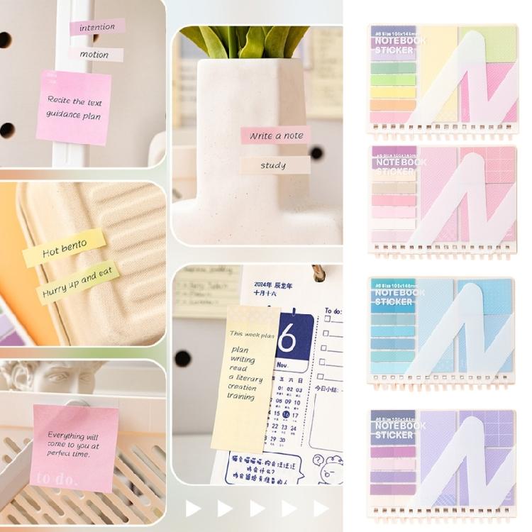 Portable Notebook Memopad With Adhesive Note Colorful Adhesive Index Label For Notebook Planner Office School Supplies