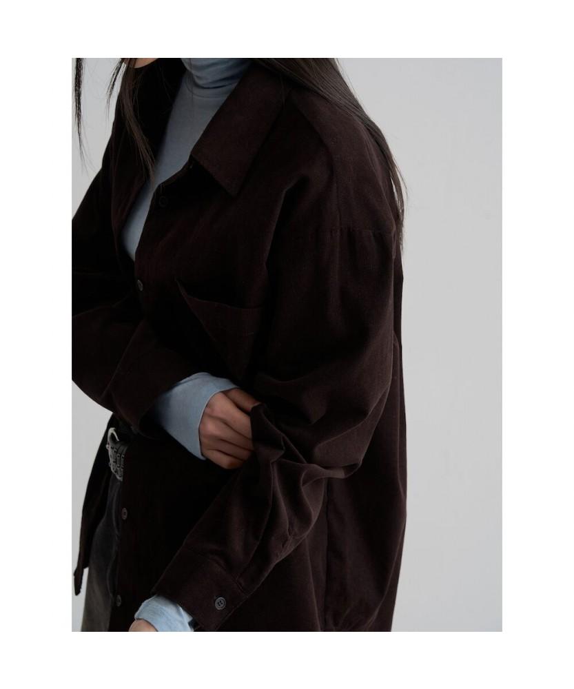 8seconds Three-Bone Corduroy Oversized Shirt Brown