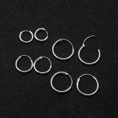 Korean Hip-Hop Punk Geometric Circle Earrings - Unisex Versatile Ear Hoops