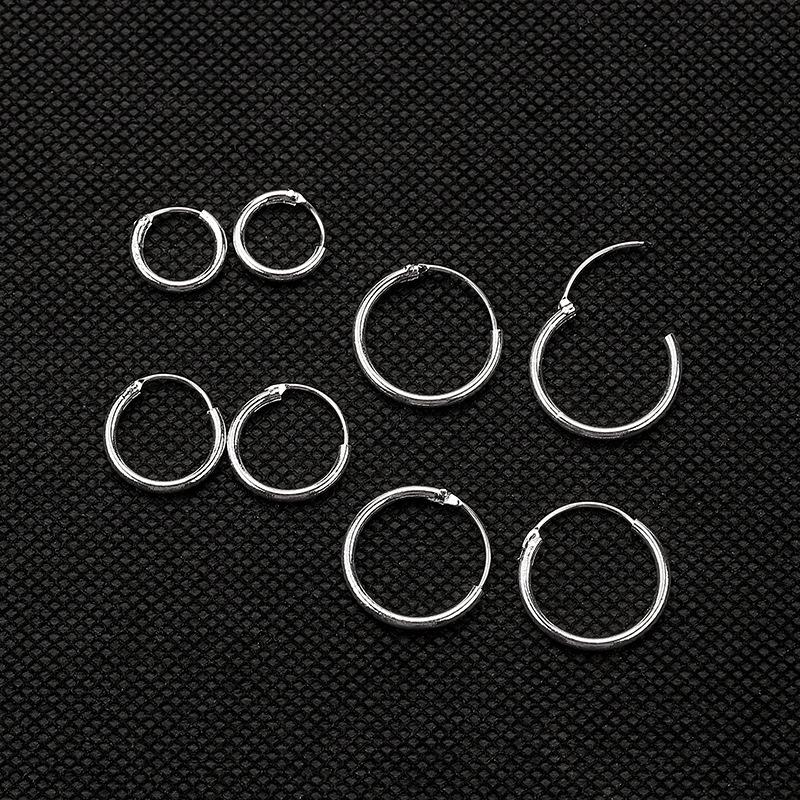 

Korean Minimalist Circle Earrings - Versatile Punk Rock Hoops for Couples