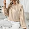 Dámská temperamentní elegantní košile s dlouhým rukávem z korálků Pulovrová košile se stahovací šňůrkou