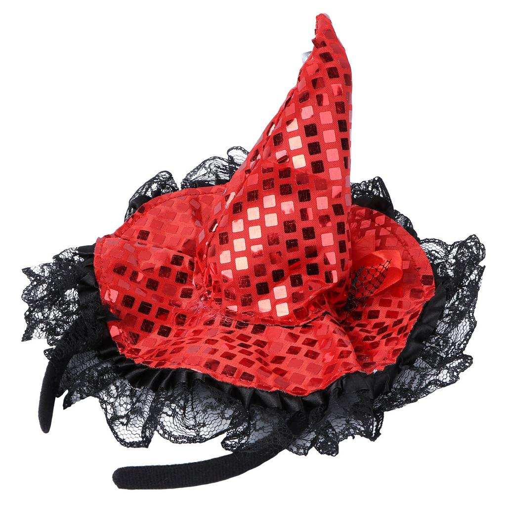 Feathered Witch Hat Headband Kids Halloween Party Costume Props Unique Style Festive Supplies Event Accessories Dress Up