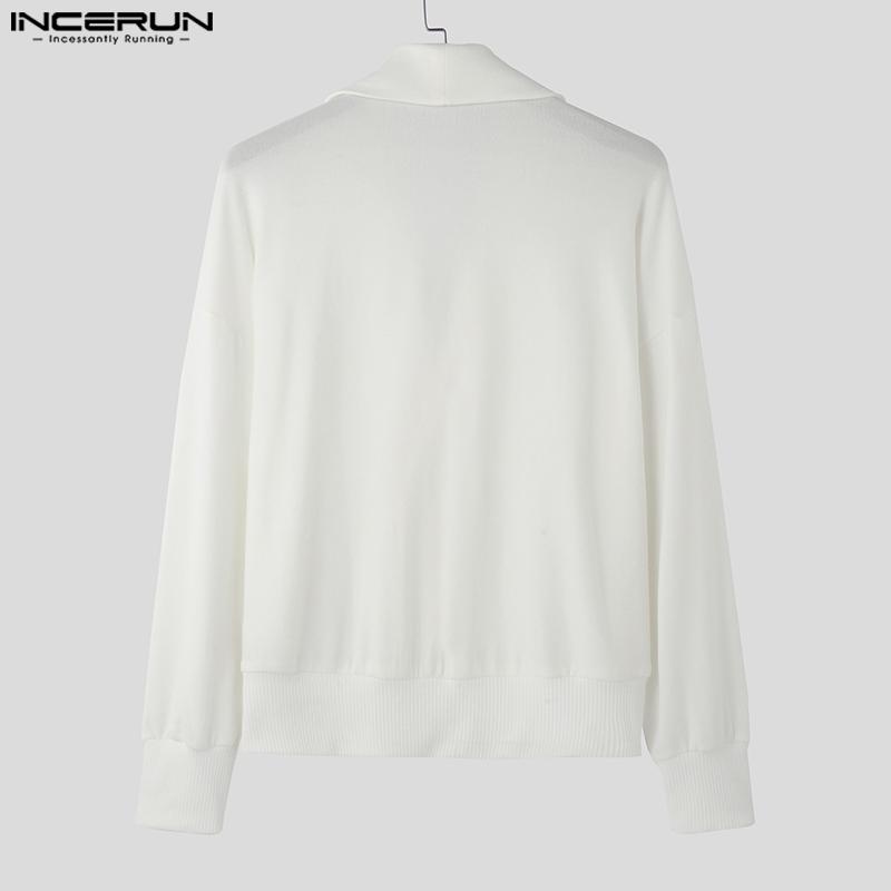 INCERUN Bărbați Rever Gât în V Față Încrucișată Nasturi Mânecă Lungă Tricotat Casual Larg Pulovere Cardigane