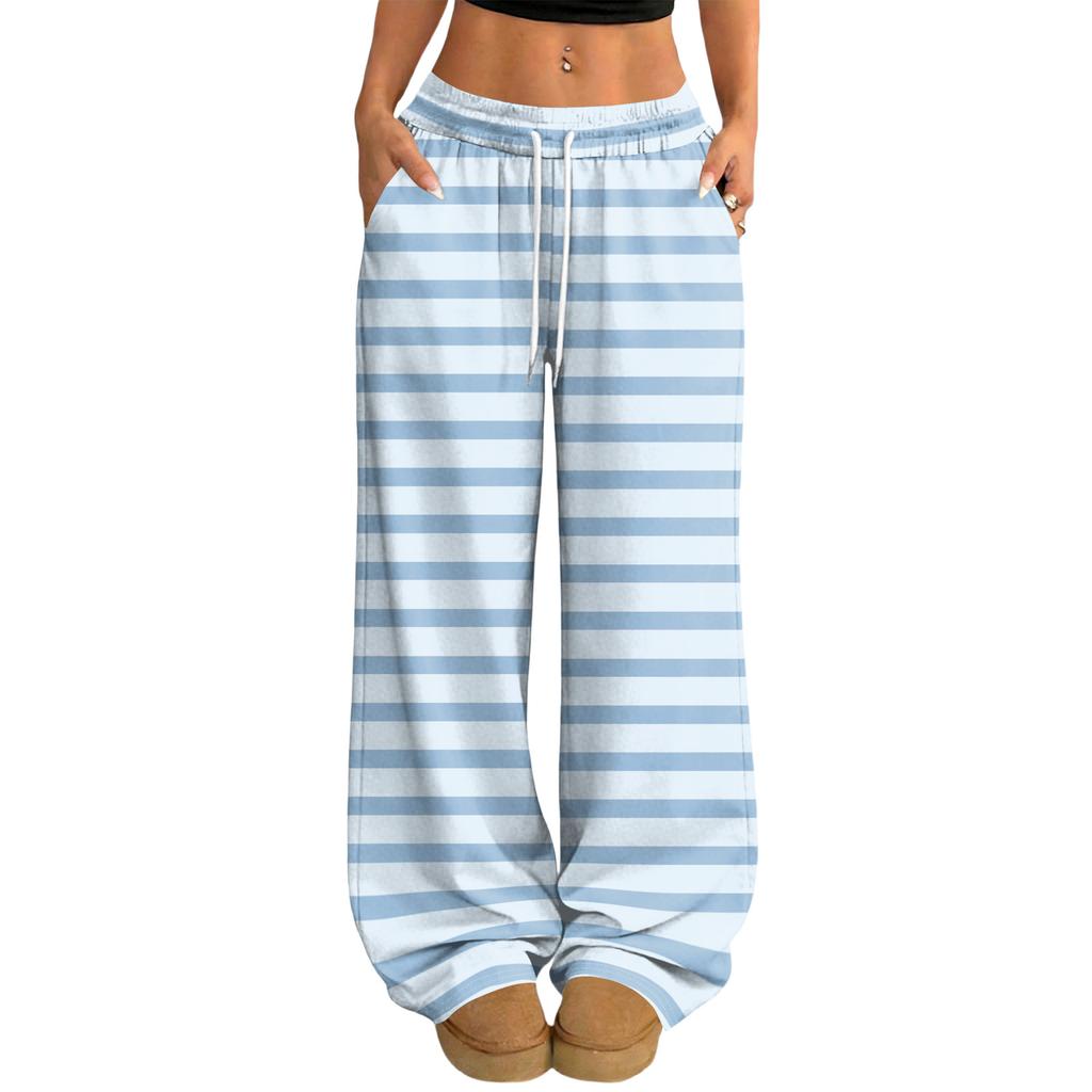 Damen Lässige und Modische Bedruckte Elastische Taille Weite Hose