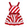 Figure Ice Skating Dress for Girls Holiday Costume Christmas Candy Cane Dress Kids Sleeveless Xmas Party Dress