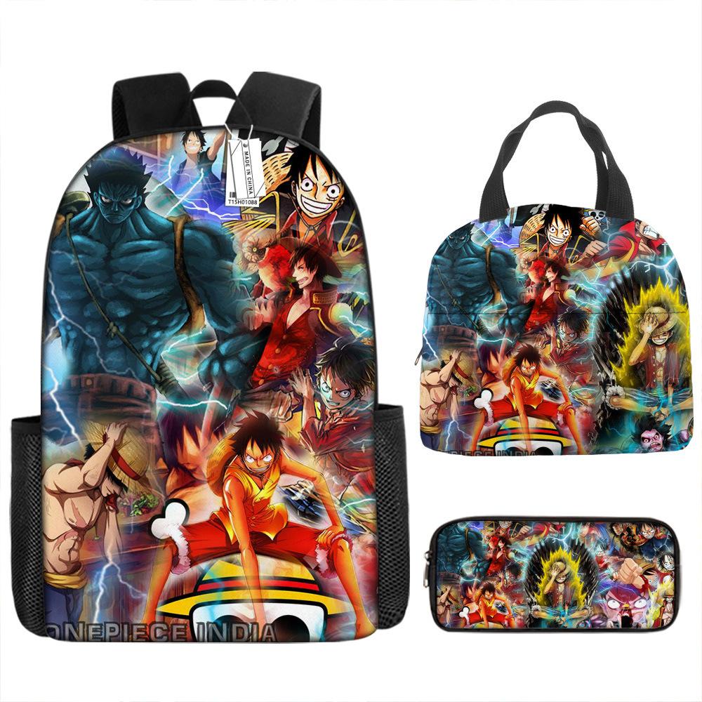 ONE PIECE Luffy One Piece Schoolbag Campus Primary School Students Nautical King Backpack Lightweight Large Capacity Computer Bag