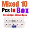 MNFT 10Pcs 14# Beadhead Red Tail Nymph Fly Fishing Lure Black & Brown Artificial Bait