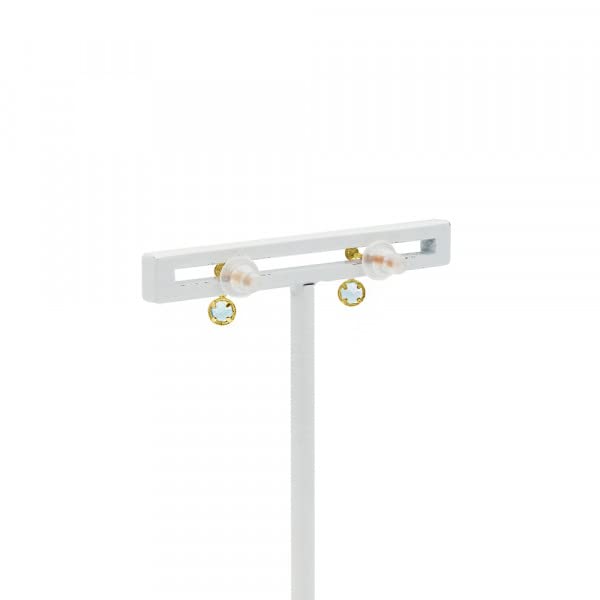 ESTELLE November Birthstone Blue Topaz 10K Yellow Gold Earrings (0222-7802-0019-0000)