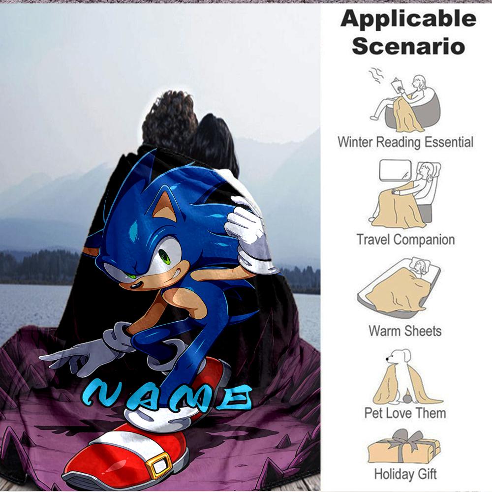 Custom 1pc Sonic Adventure: Through Time Blanket, Soft And Comfortable Blanket, Casual Warm, Camping Travel Blanket, Birthday Gift Q912179