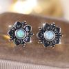 Real  Sterling Silver Vintage Flower Women’s Stud Earrings Aesthetic Elegant Ear Accessories Exquisite Party Jewelry