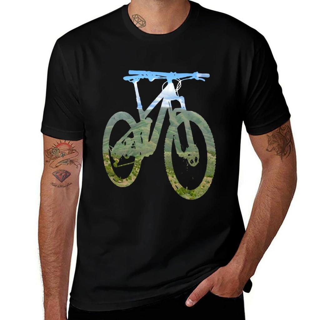 Mountain Bike Mountain and Sky - MTB Collection #003 T-Shirt Plus Size Quick Dry Sports Tee
