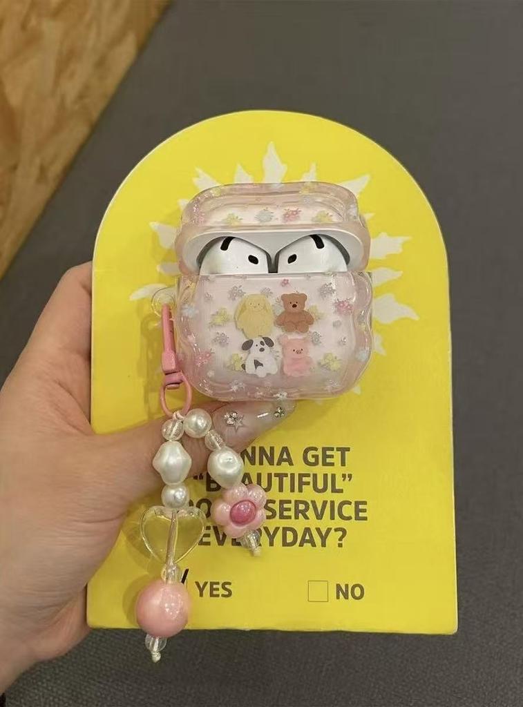 Girl heart foundation floral animal earphone case for apple AirPods 1 protective case AirPods pro1 generation