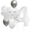 Small fresh cloud white smiley face children's birthday 40 inch digital aluminum film latex balloon bundle
