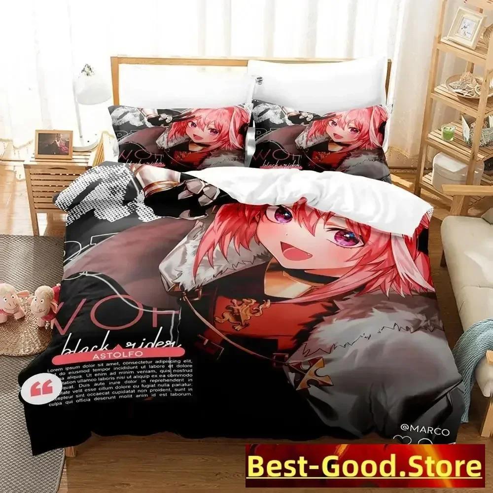 3D Anime Bed Sheet Set Fate - Astolfo Printed Bed Set Duvet Cover Pillowcase Bedding Set Bed Linen Sheet Quilt Cover Full Size