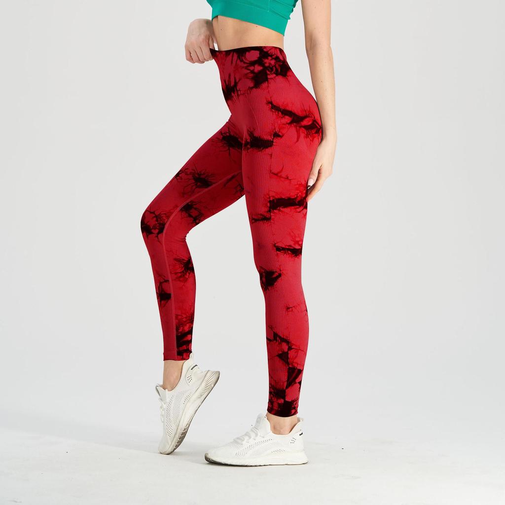 Seamless Tie-Dye High Waist Yoga Pants for Women - Peach Lift, Nude Feel, Outdoor Wearable, Hip Enhancing Fitness Leggings