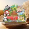 Changsha 3D Wooden Refrigerator Magnet - Hunan City Travel Souvenir
