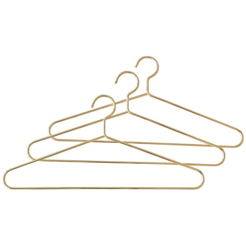 

HUNG BING Gold Hangers, Set of 3, 40cm Wide, Iron, Wire, and Brass